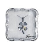 Fio - Trevo c/ pedra de cristalPrateado