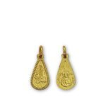 Medalha de Metal Lapidada Lágrima c/ Aparição, 2cm