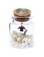 Terço Pérola 6mm com anjoFrasco em vidro - Image 3