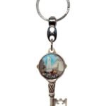 Porta-Chaves de metalFormato chave com foto de resina dupla