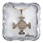 Medalha - Cruz de São Bento - com strassDourada